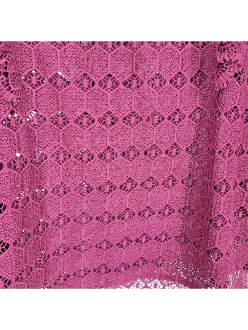 Garnet Hill Size 2 Burgundy Lace Blouse Ruffle Romantic Boho sheer No lining - Picture 4 of 5